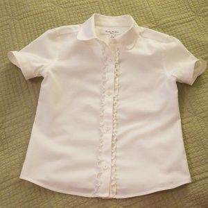 Girl's White Short Sleeve Blouse